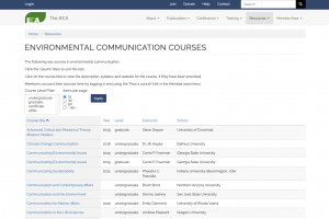 Environmental Communication courses