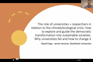 The role of universities and researchers in relation to the climate and ecological crisis (part I)