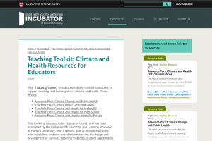 Teaching Toolkit: Climate and Health Resources for Educators