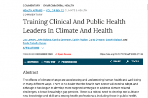Training Clinical and Public Health Leaders In Climate and Health