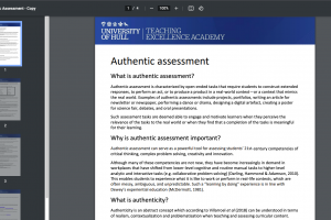 Authentic Assessment Guide