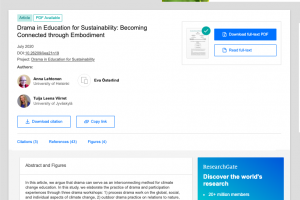 Drama in Education for Sustainability: Becoming Connected through Embodiment