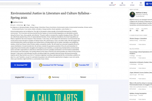 Environmental Justice in Literature and Culture Syllabus