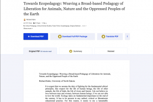 Towards Ecopedagogy: Weaving a Broad-based Pedagogy of Liberation for Animals, Nature and the Oppressed Peoples of the Earth