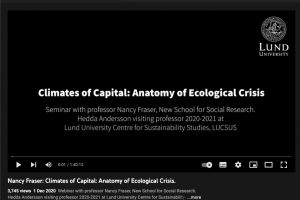 Nancy Fraser: Climates of Capital, Anatomy of Ecological Crisis