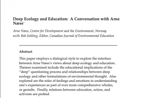 Deep Ecology and Education: A Conversation with Arne Næss